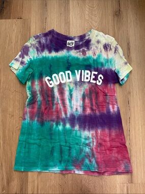 Sub_Urban Riot "Good Vibes" Tie-Dye Short Sleeve Tee - Green, Purple, Red, Teal